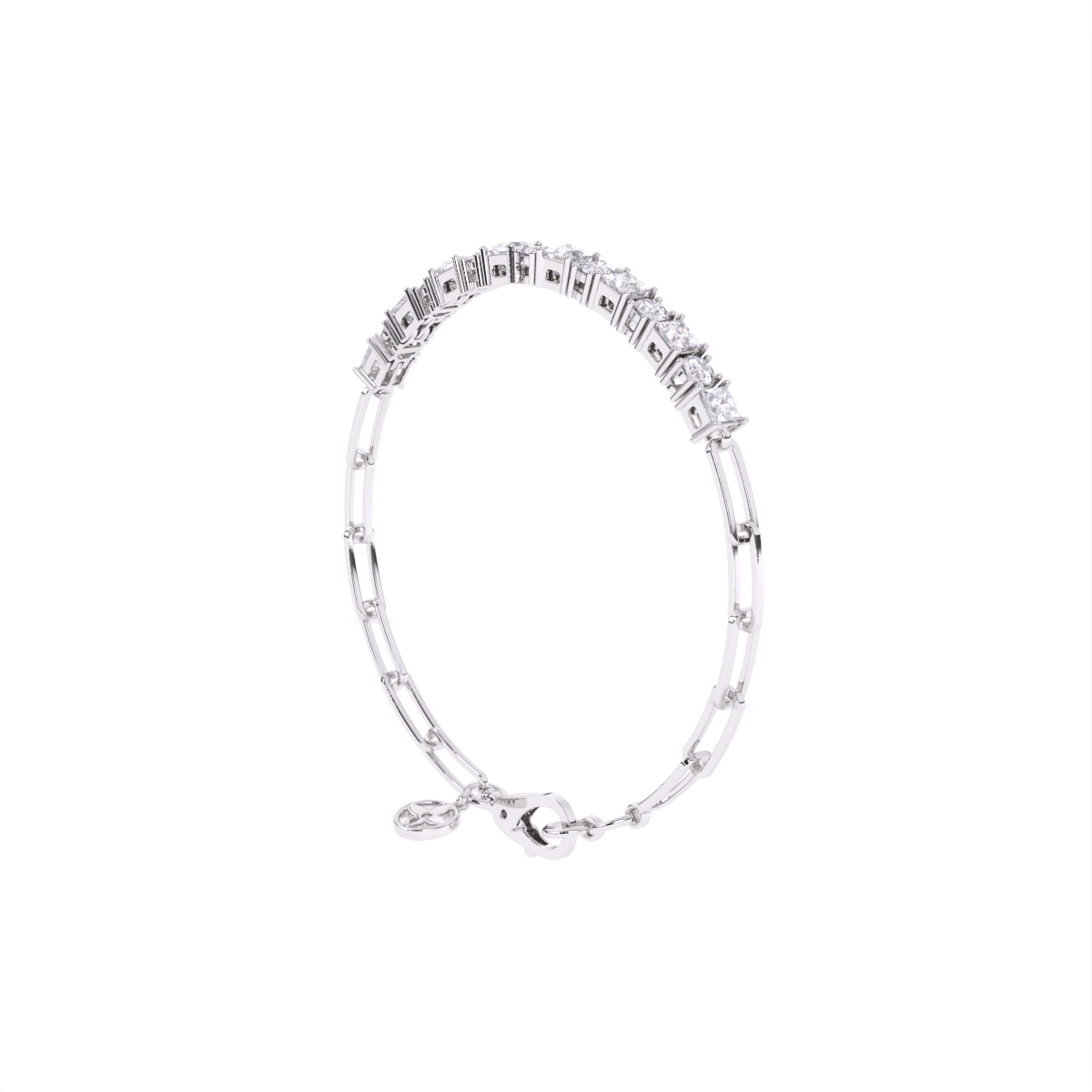 Princess & Round Cut Diamond Bracelet